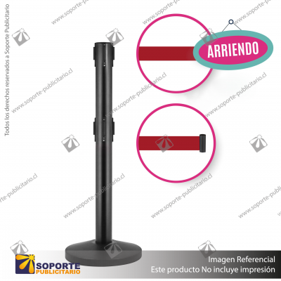 ARRIENDO DIARIO POSTE NEGRO CON DOBLE CINTA RETRáCTIL ROJA