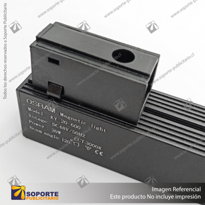 ASTURIAS - FOCO LINEAL MAGNETICO NEGRO 600MM 20W 48V 3000K