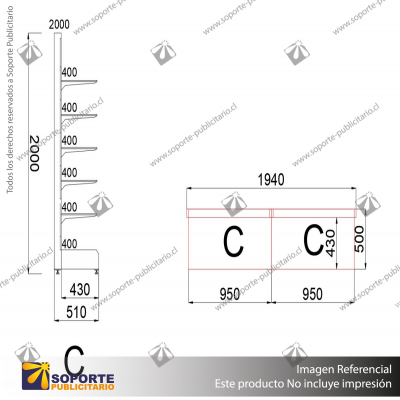 B- NAVE MURAL 2 – GONDOLA MURAL 2000X1940X500
