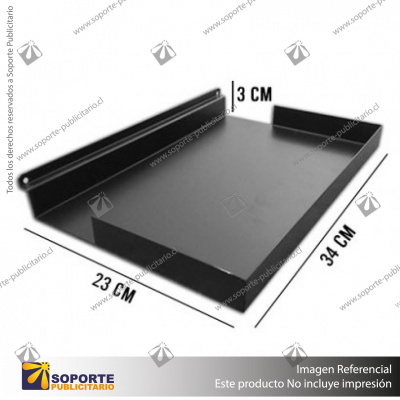 BANDEJA METALICA A PANEL RANURADO 23X34X3 CM