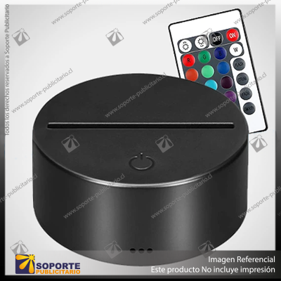BASE LAMPARA LED NEGRA CON CONTROL + ACRILICO