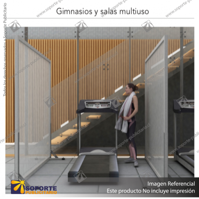 BIOMBO SEPARADOR AMBIENTES PA 6 MM CON MARCO PVC 210*200 CMS COLOR OPAL CON TOPES REGULABLES