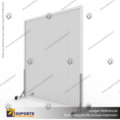 BIOMBO SEPARADOR AMBIENTES PA 6 MM CON MARCO PVC 210*200 CMS TRANSPARENTE CON RUEDAS