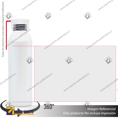 BOTELLA ALU/BLANCO/ROJO