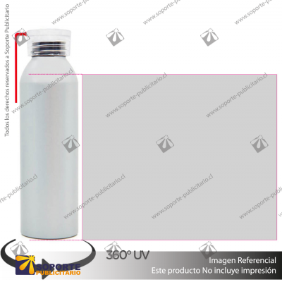 BOTELLA ALU/GRIS PLATA/ROJO