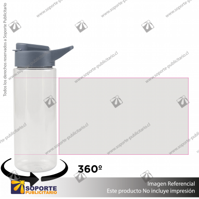 BOTELLA FIZZY/TRANSPARENTE/GRIS OSCURO