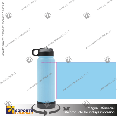 BOTELLA HYDRAGO 750 ML/CELESTE/NEGRO