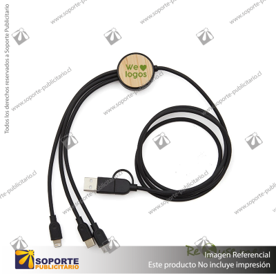 CABLE 3 EN 1 BAMBOO/NEGRO/NEGRO