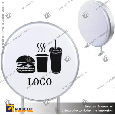 CAJA DE LUZ CIRCULAR DOBLE GRAFICA DIAMETRO 60 CMS PARA MURO