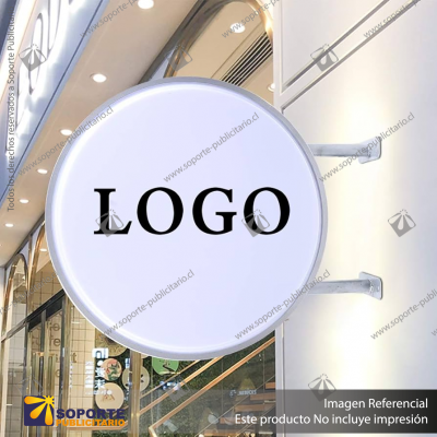 CAJA DE LUZ CIRCULAR DOBLE GRAFICA DIAMETRO 80 CMS PARA MURO