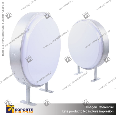 CAJA DE LUZ CIRCULAR DOBLE GRAFICA DIAMETRO 80 CMS PARA MURO