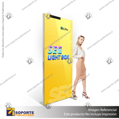 CAJA DE LUZ PERFIL ALUMINIO 6.5 CMS COLOR NEGRO GRAFICA DOBLE 100*200 CMS ILUMINACION LED