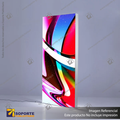 CAJA DE LUZ PERFIL ALUMINIO 6.5 CMS COLOR NEGRO GRAFICA DOBLE 100*200 CMS ILUMINACION LED