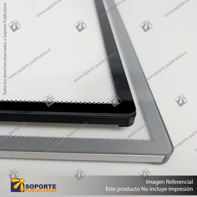 CAJA DE LUZ VIDRIO TEMPLADO BORDE GRIS FORMATO A4 (21*29.7 CMS)
