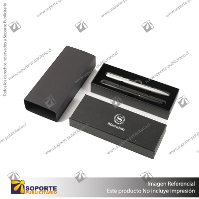 CAJA PARA 2 LAPICES/NEGRO/NEGRO