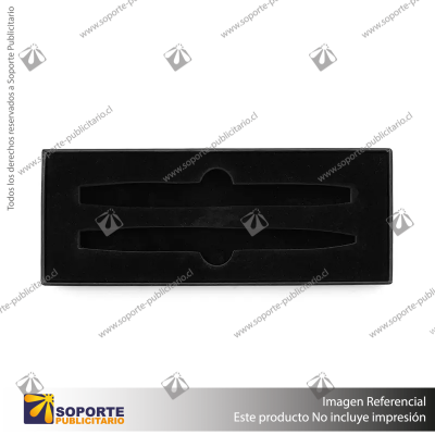 CAJA PARA 2 LAPICES/NEGRO/NEGRO
