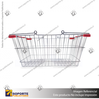 CANASTO METAL CON MANILLAS PARA COMPRAS 22L