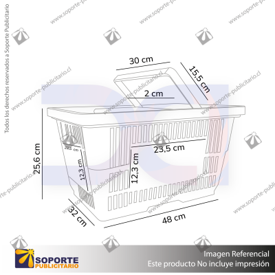 CANASTO PLASTICO PARA COMPRAS ROJO