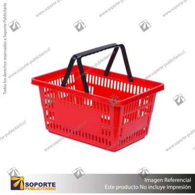 CANASTO PLASTICO PARA COMPRAS ROJO