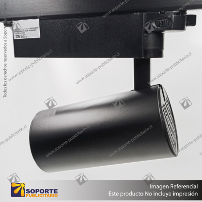 CANNES - FOCO LED TRACK LIGHT TRIFASICO COB 30W 3000K NEGRO 36
