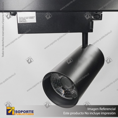 CANNES - FOCO LED TRACK LIGHT TRIFASICO COB 30W 3000K NEGRO 36
