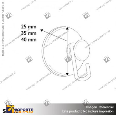CHUPON 25MM CON GANCHO METALICO