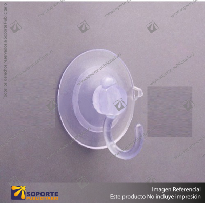 CHUPON CON GANCHO PLASTICO TRANSPARENTE