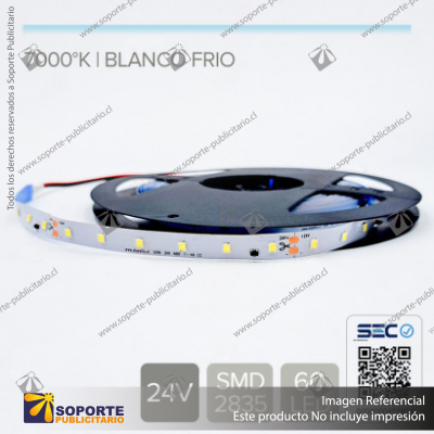 CINTA LED 3.6W 24V - BLANCO FRIO (ROLLO 10 MTS)