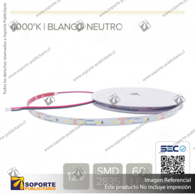 CINTA LED 4.8W 12V 60L NEUTRO (ROLLO 5 MTS)