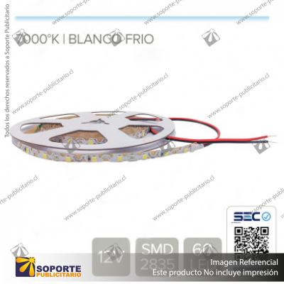 CINTA LED 8.4W 12V 60L ZIG ZAG FRIO (ROLLO 5 MTS)