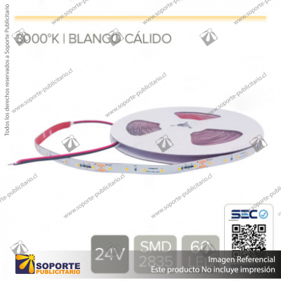 CINTA LED 9.6W 24V 60L CALIDO (ROLLO 10 MTS)