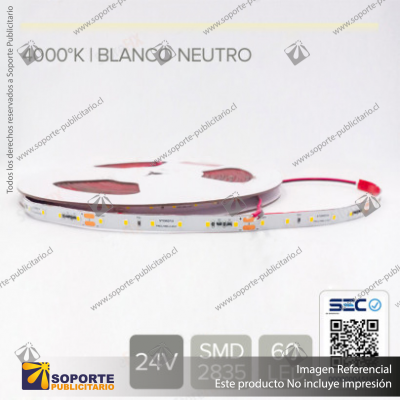 CINTA LED 9.6W 24V 60L NEUTRO (ROLLO 15 MTS)