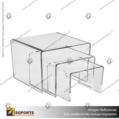 CLEAR ACRYLIC RISER SET OF THREE (3-INCH, 4-INCH, 5-INCH)
