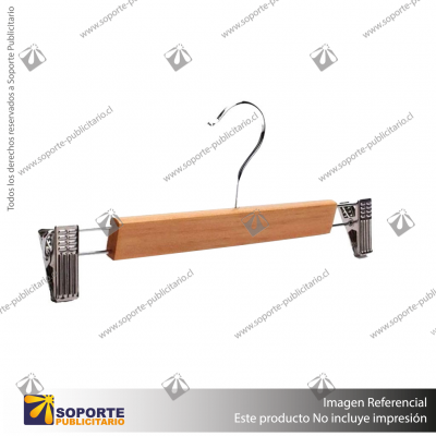 COLGADOR MADERA CON PINZAS DE METAL 30 CM