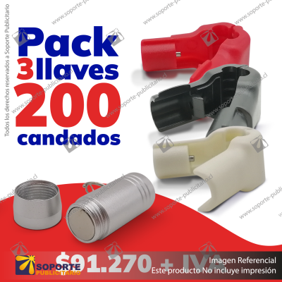 COMBO 2 LLAVES + 200 CANDADOS DE SEGURIDAD BLANCOS
