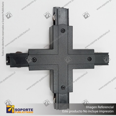 CONECTOR RIEL ENERGIZADO TRIFASICO TIPO X NEGRO