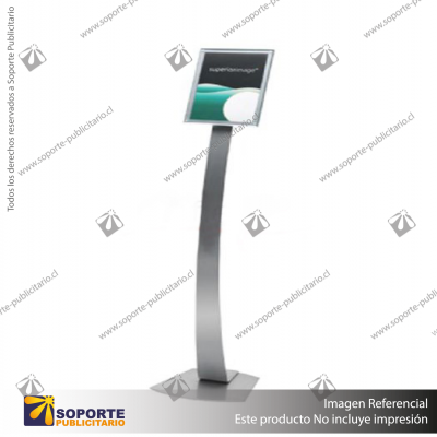 CONTEMPORARY SIGN STAND, A4 PORTRAIT & LANDSCAPE, SILVER COLOR