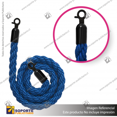 CORDóN TRENZADO AZUL CON ENGANCHES NEGROS