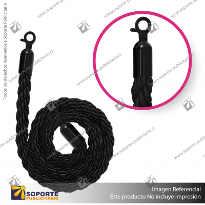 CORDóN TRENZADO NEGRO CON ENGANCHES NEGROS