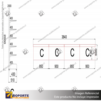 D- NAVE MURAL 4 – GONDOLA MURAL 2000X3840X500