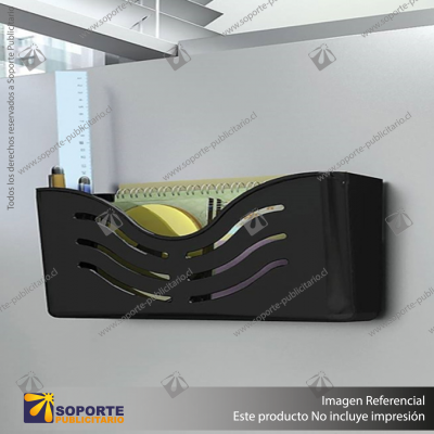 DEFLECT-O MAGNETIC 1-POCKET PLASTIC WALL FILE BLACK