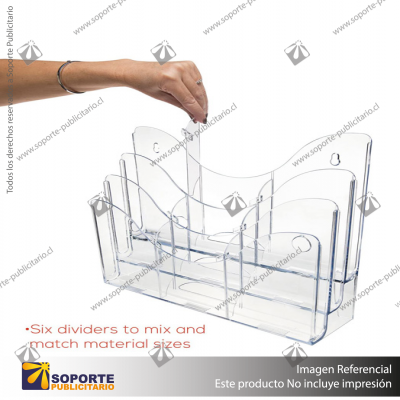 DEFLECTO 47631 THREE-TIER DOCUMENT ORGANIZER WITH DIVIDERS, 14W X 3 1/2D X 11 1/2H, CLEAR