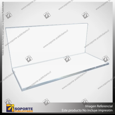 ESCUADRA ACRILICA 90º TRANSPARENTE 100X40X40