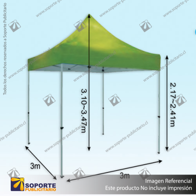 ESTRUCTURA TOLDO HEXAGONAL FIERRO  3X3