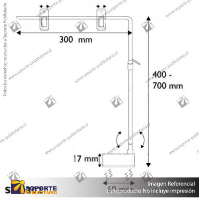 EXHIBIDOR BASE MAGNETICA AJUSTABLE
