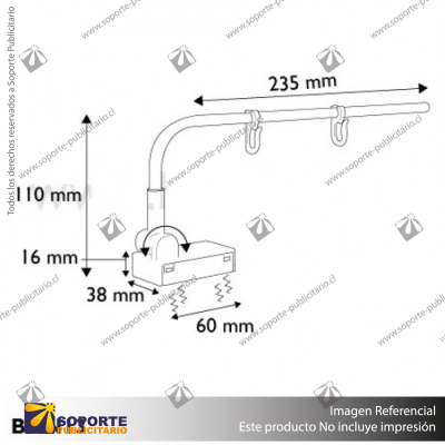 EXHIBIDOR BASE MAGNETICA CON GANCHOS