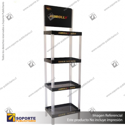 EXHIBIDOR MODULAR PARA PRODUCTOS 20*40 CMS PAYLOADER SISTEMA ENSAMBLE BANDEJA NEGRA