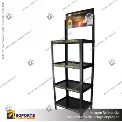 EXHIBIDOR MODULAR PARA PRODUCTOS 20*40 CMS PAYLOADER SISTEMA ENSAMBLE BANDEJA NEGRA
