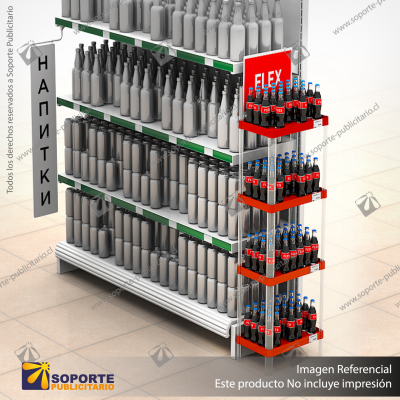 EXHIBIDOR MODULAR PARA PRODUCTOS 20*40 CMS PAYLOADER SISTEMA ENSAMBLE BANDEJA NEGRA