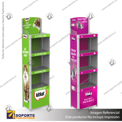 EXHIBIDOR MODULAR PARA PRODUCTOS 35*24*132 CMS PAYLOADER ESTANDAR BANDEJA BLANCA (C2)